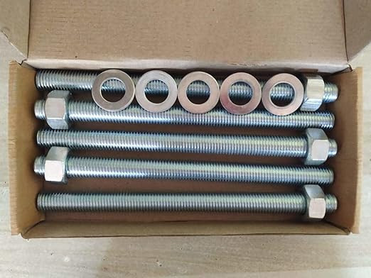 Fully Threaded Rods with Hex Nuts and Washers M8x165mm Pack Of 5 Pcs