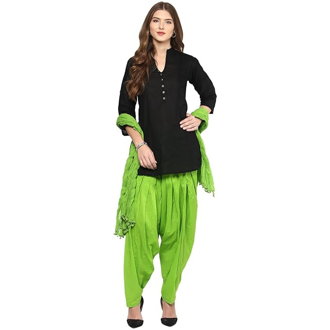 Women's Cotton Short Kurta Pant With Dupatta & Plus Size