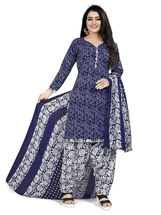 Women Cotton Printed Readymade Salwar Suit (Ready To Wear)
