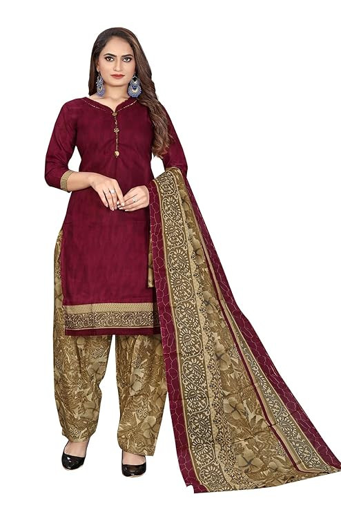 Black Cotton Blend Printed Salwar Suit (Ready To Wear_S-Size)