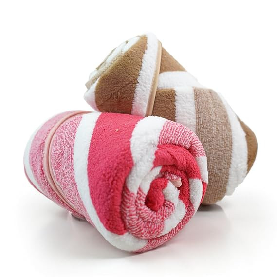 Hand Towel Set of 2-Super Soft Quick Dry Microfiber Face Towel for Women Men-Hanging Loop Napkins for Wash Basin Gym Sports Travel-40 x 60 cm(Brown/Red, Set of 2)