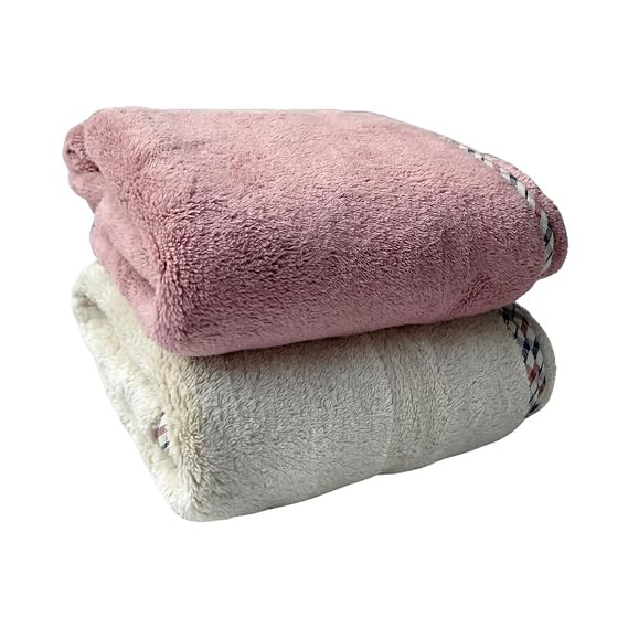 Hand Towels 2 Pack - Super Absorbent Quick Dry Soft Bath Towels for Bathroom Kitchen Gym - 16x24 Inch Lint Free- Beige and Maroon