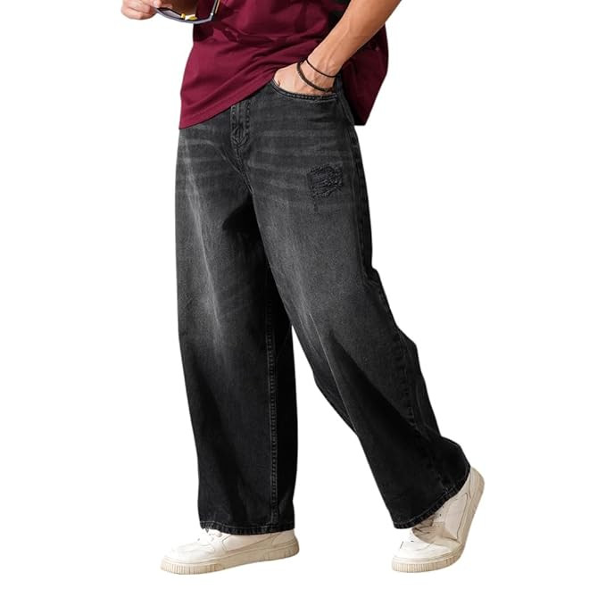 Men's Baggy Fit Jeans | Mid Rise | Jeans for Man