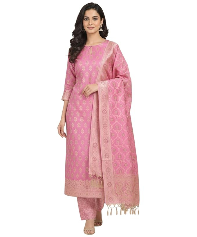 Banarasi chanderi cotton silk suits materials (Unstiched)