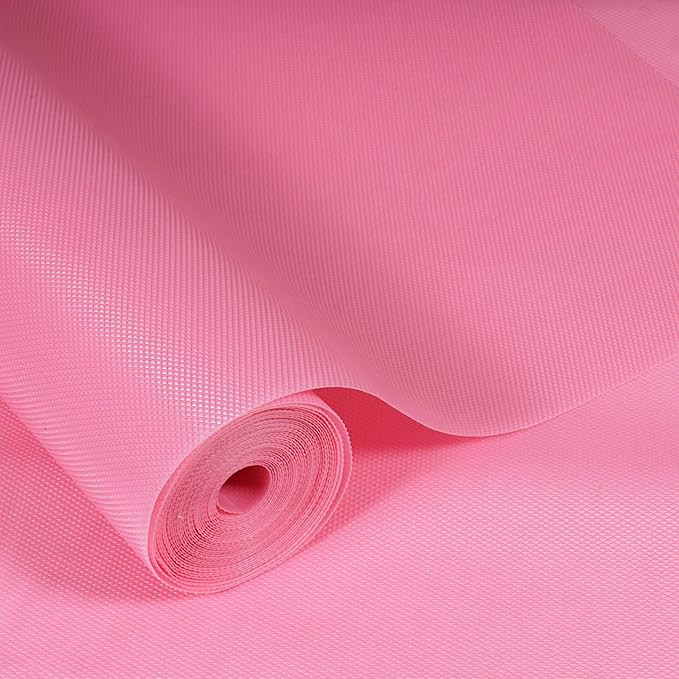 Food Grade Washable Anti Slip Mat/Sheet for Fridge, Shelf Liner, Table, Kitchen Drawer mat (Diamond Pink, 5 Meter)