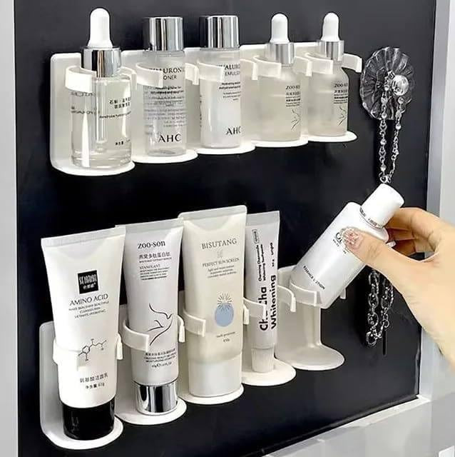 Self Adhesive 5 Grid Cosmetic Organiser Wall Mounted Bathroom Organizer, Rack, Bathroom Shelf Accessories, Hardware and Accessories, Storage Racks