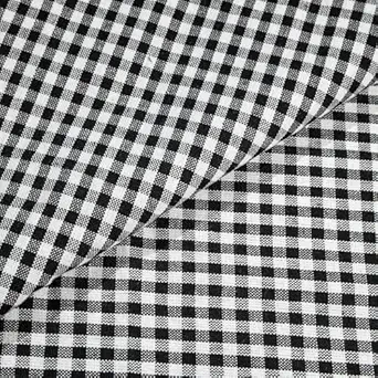 1 Metre Cotton Gingham Fabric | Black Checks | 58 Inch Wide Cloth for Curtains, Cushion Covers, Table Linen & DIY Sewing, Soft Multipurpose Material, Skirts, Shirts, Dresses and Shorts