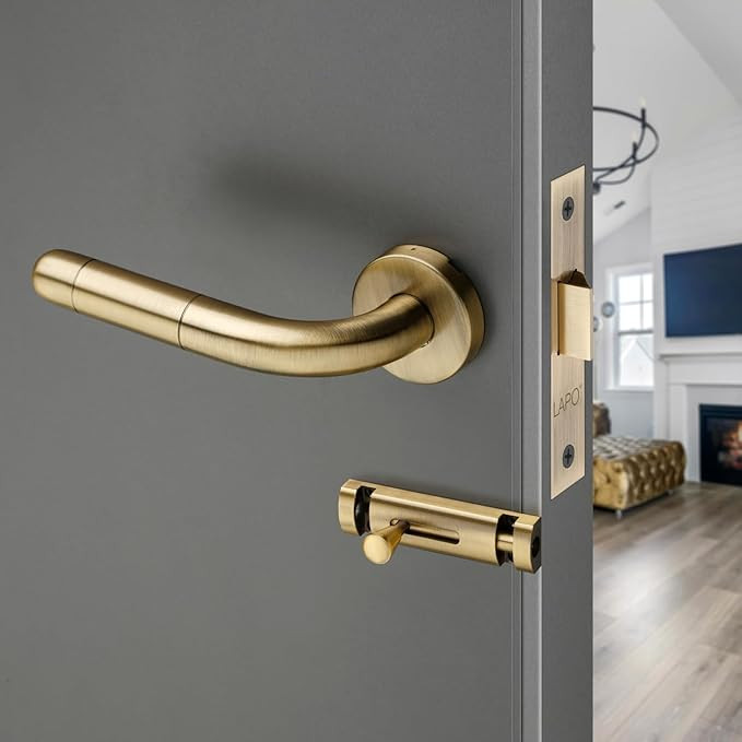 Door Lock Kit | 45x45mm Lock Body | Brass Latch | Fits 30-50mm Door | Keyless Operation | Antique Finish | Left-Right Compatible | Easy Installation | 3 Years Warranty | CMH-4RC