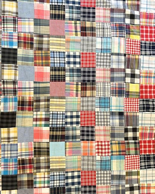 100% Cotton Madras Check Patchwork Fabric 1 Meter | 44 Inch Wide Woven Textile for Quilting, Sewing, DIY Crafts & Apparel (Multicolour Plaid Squares)
