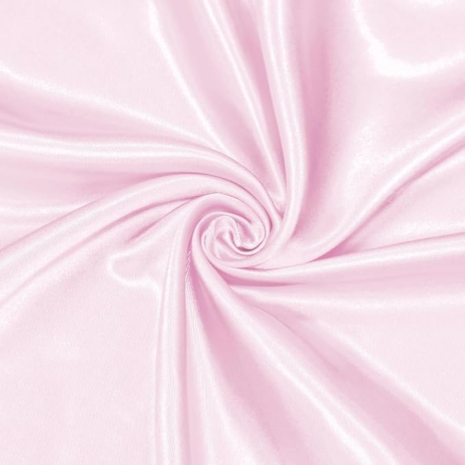 Satin Fabric, Silky Shine, Multiple Colours, 44" Width, for Dress, Pillow Cover, Home Decor, Designer Cloths, Home Decor Material,DIY Sewing (Light Pink, 1 Meter)