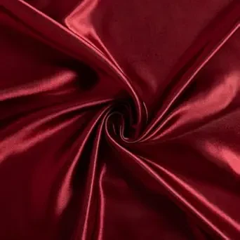 Plain Silky Shine Satin Fabric Material for Fashion Design Stitching Multiple Use Includes Dress, Pillow Cover, Designer Cloths, Home Decor Material - 44" Hight (RED, 1 Meter)