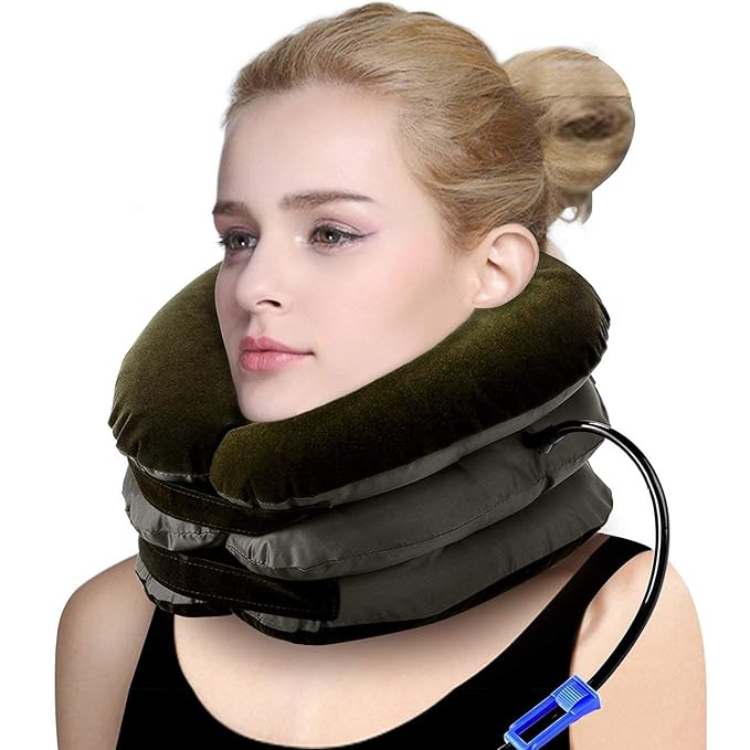 Cervical Neck Traction Device Neck Massager For Pain And Stress Relief Collar For Pain Inflatable Support Airbag 3 Layer For Cervical Spine Massager