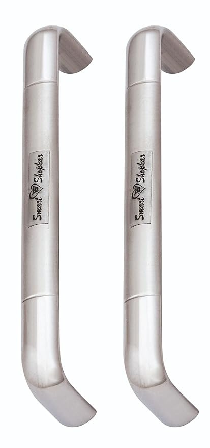 Stainless Steel Iris Cabinet Handle 8 Inches Silver Pack of 2 with Screws/Kitchen Cabinet Hardware/Door Pulls for Wooden Furniture, Wardrobe, Cabinets, Cupboards & Drawers