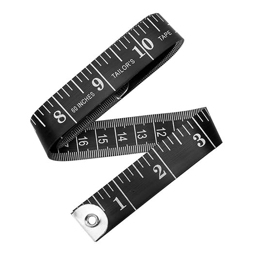 1.5 Meter PVC Fiberglass Premium Tape Measure For Cloth, Body Measurements, Tailoring Pack of 1 (Black White)