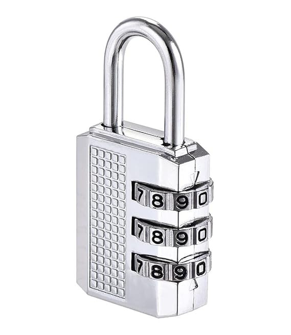 Digit Number Backpack Lock, Combination Anti-Theft Zinc Alloy Resettable Zipper Padlock, for Your Backpack, Toolbox, Briefcase and Luggage, Silver