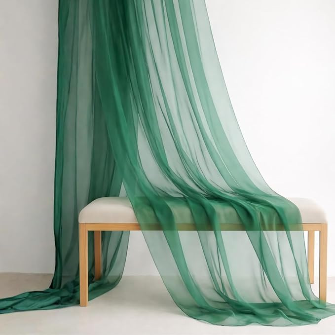 Net Cloth for Wedding, Stage, Party, Home Decor, 5 Meter, Dark Green, Lightweight, Soft, Durable Craft Decoration Fabric