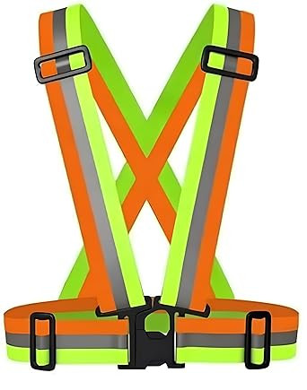 High Visibility Protective Safety Reflective Vest Belt Jacket, Night Cycling Reflector Strips Cross Belt Stripes Adjustable Vest Safety Jacket