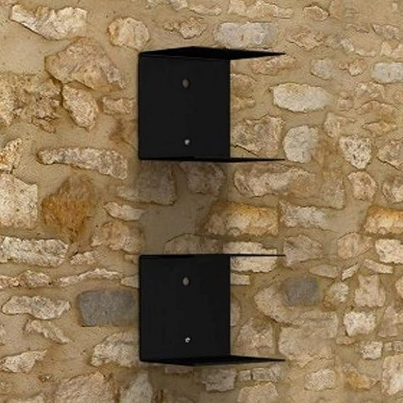 Shelf Wall Mounted Heavy Duty Metal Invisible Book Shelves (Made in India) with Screws & Plastic Anchors Included - Black (2, Black)