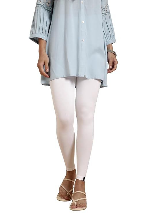 Tailored Cut & Classic Fit Stretchable Viscose Elasthane Fabric Ankle Length Leggings for Women