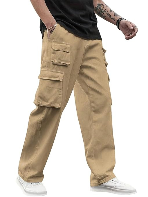 Cargo for Men | Cotton Cargo Pant | Drawstring Waist Pant (Also Available in Plus Sizes) (38-41)