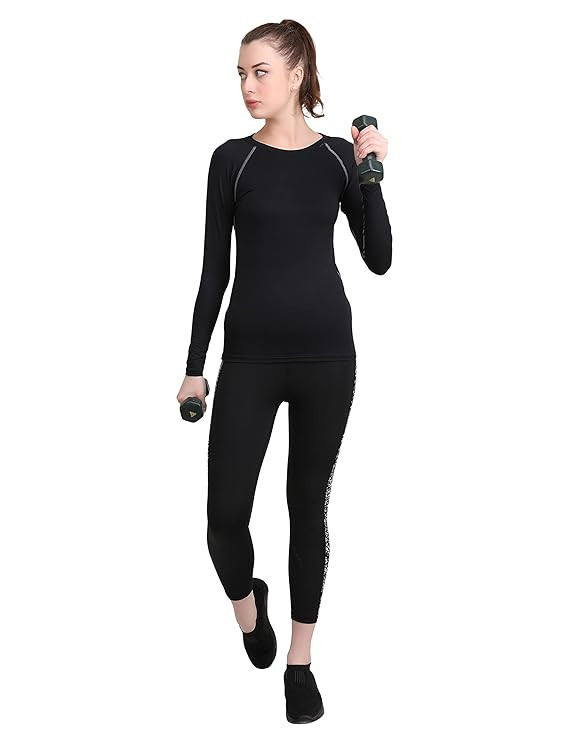 Women Compression T-Shirt Top Plain Athletic Fit Multi Sports Cycling, Cricket, Football, Badminton, Gym