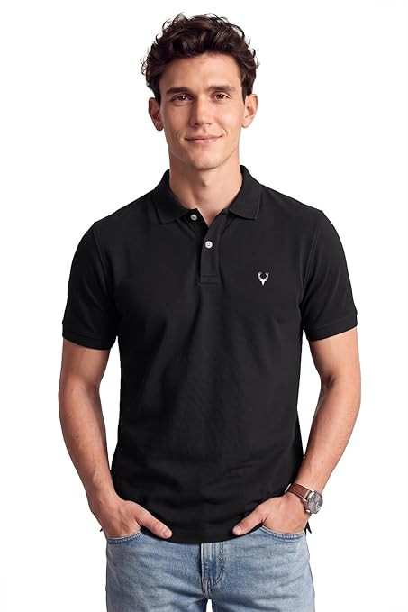 Men’s Polo T‑Shirt | Comfortable Rich Cotton Blend, Band Collar, Regular Fit | Stylish & Premium All Day Wear