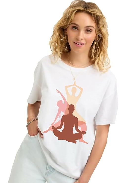 Oversized Fit Gym Yoga Tshirt | Tshirt for Women and Girls White