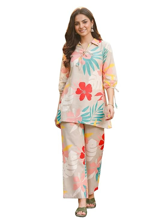 TA Kurta Sets for Woman | Co ord Set for Women Stylish | Kurti Set for Woman | Short Kurti for Women Latest | Kurtis | Ethnic Jaipuri Straight Kurta Set with Palazzo Pants | Salwar Suit for Party Outfits