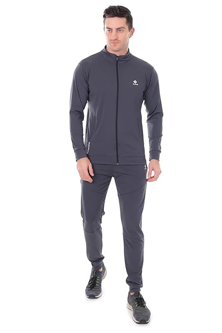 Men's Athletic Gym Running Sports Tracksuit | Regular Fit Sportswear | Nylon Zip Closure | Stand Collar Design | 2 Side Zipper Pockets | Comfortable & Stylish Track Suit