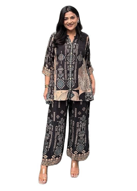 TA Women Printed Co Ord Set with Side Pocket | Women 2 Pic Kurta Set I Fancy Kurta Set | Stylish Kurti Outfit | Co-Ordination Wear | Festive and Casual wear (217-A-B-2)