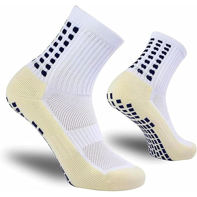 TA   Football Socks, Grip Socks Football, Rubber Anti-Slip and Thicken Football Socks for Men Breathable Comfortable for Badminton Soccer Running Gym and Indoor Training
