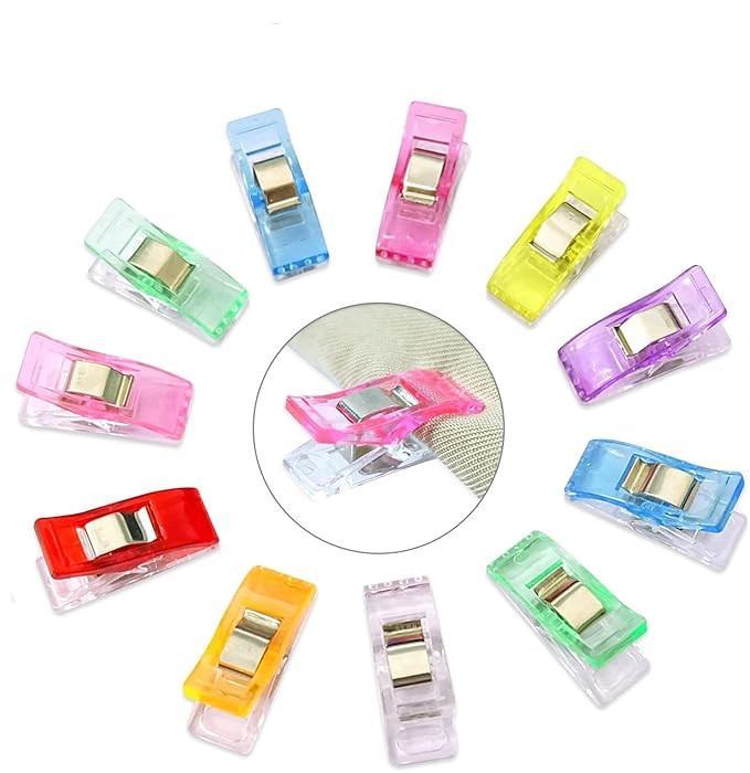 T.A Plastic Multi Color Hand Held Sewing Clips for Fabric Quilting, Sewing, Tailoring, Craft Knitting Crochet, 50 Grams (25)