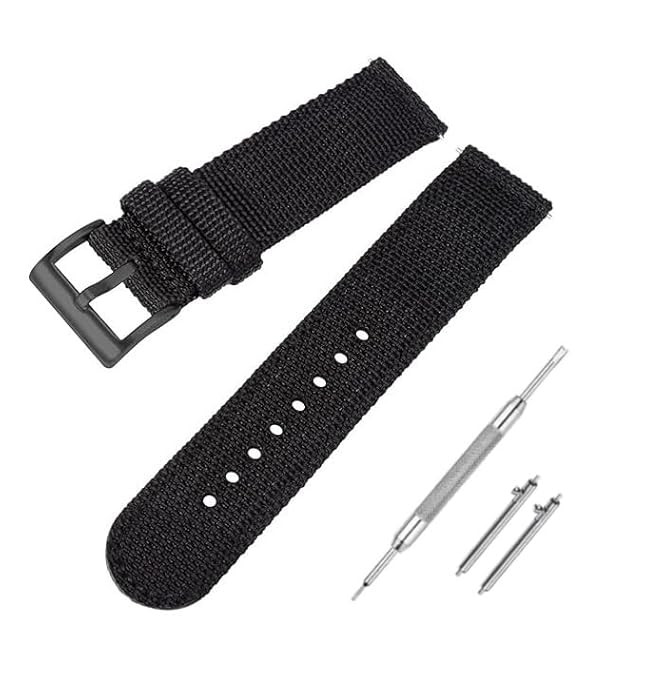 Nylon Quick Release Watch Strap, Boxy Design, Matte Finish, Nylon Watch Band // For 20mm, 22mm, or 24mm Nylon Watch Belt (Choose Your Size & Color)