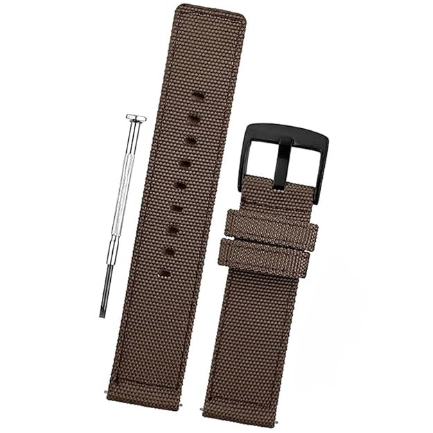 TA Nylon Quick Release Watch Strap, Matte Finish Boxy Design Watch Band