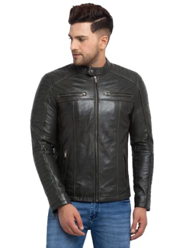 Leather jacket for men standard length