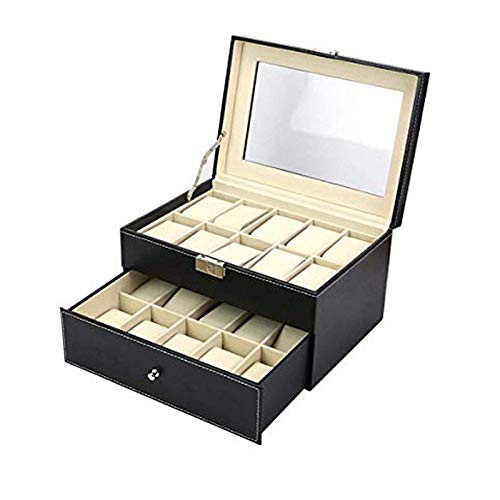 TA Men's/Women's Leather Watch Box Organizer Case Multi Slot-20 Watch And Drawer