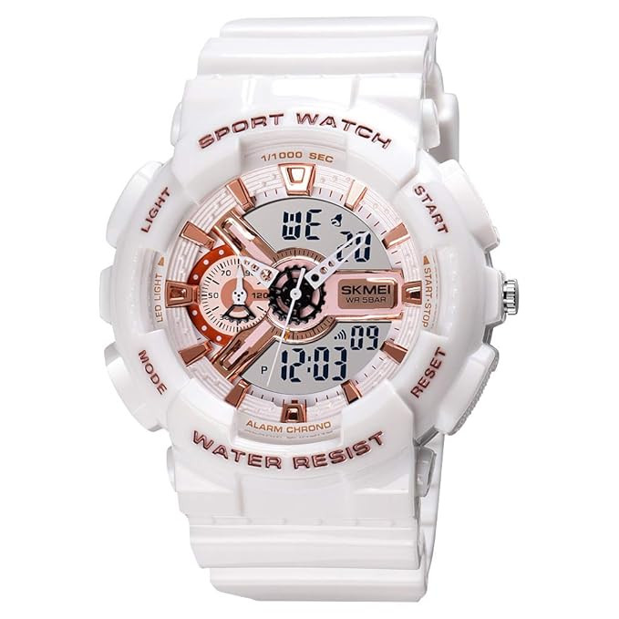 TA Sports Digital Waterproof Watch for Men – 50M Water-Resistant, Dual Time Display, Stopwatch, Alarm, LED Backlight, 12/24H Format – Durable PU Strap & ABS Case – Outdoor
