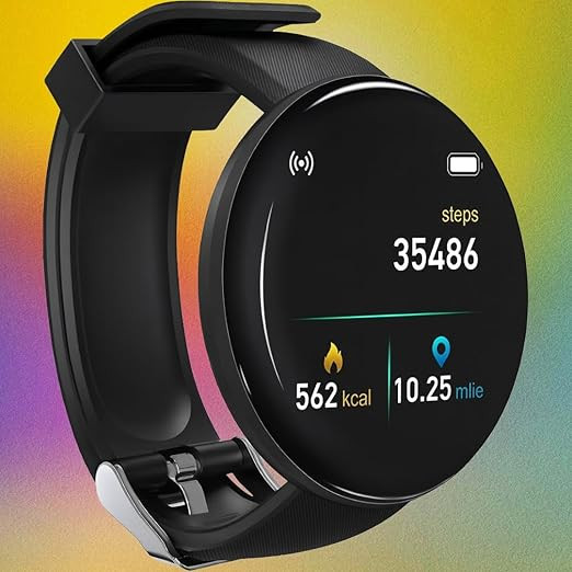 TA Smart Watch for Men, Fitness Tracker with Step Counter, Heart Rate Monitor, Distance Tracking, Black