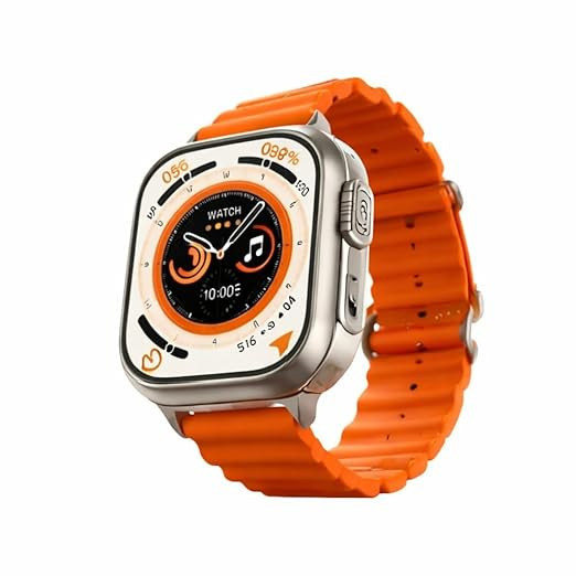 TA Smart Watch with Orange Strap, Bluetooth Connectivity, Fitness Tracking, HD Display