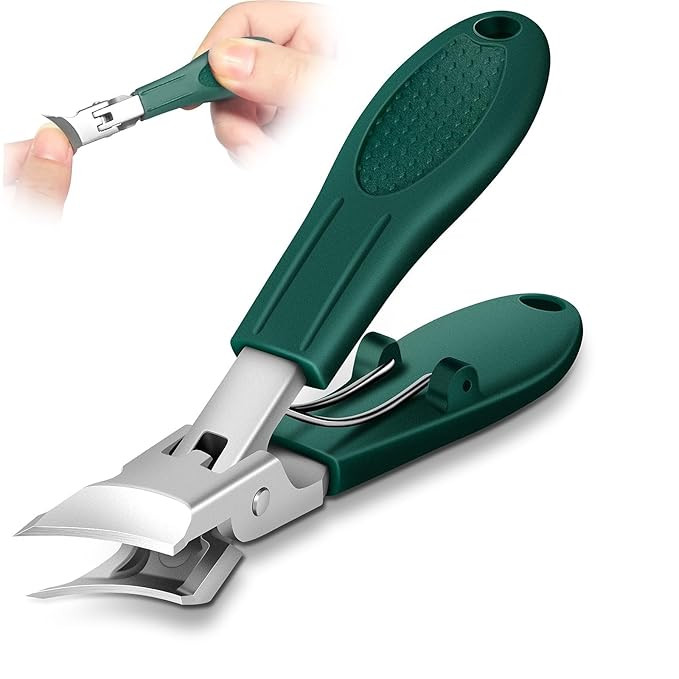 TA Precision Slant Nail Cutter for Men Women, Stainless Steel Angled Nail Clipper with Non-Slip Grip, Compact Toenail Trimmer for Ingrown Nails