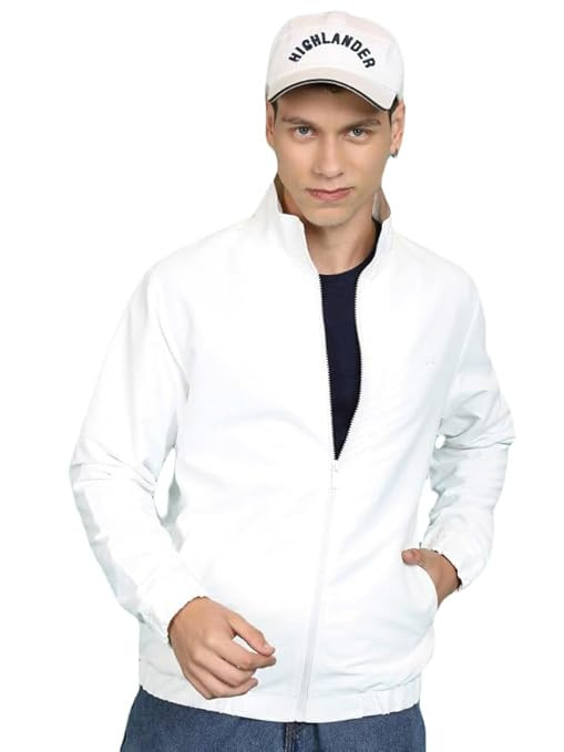 Casual Jacket,White Jacket,Men Winter Jacket,Stylish Jacket,Light Weight Jacket,Full Sleeve Polyster Bomber Jacket,Jacket For Men,jacket05.