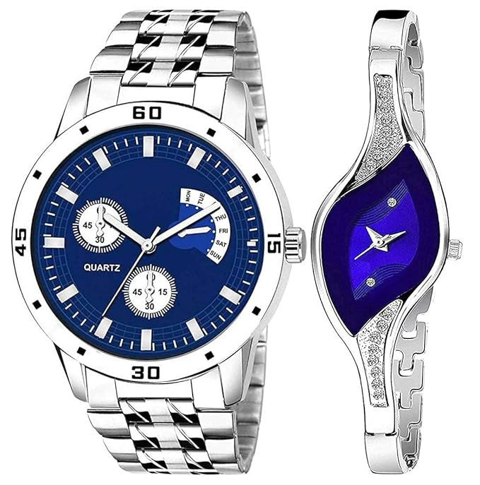 TA Women's Classic Oval Fancy Couple Analog Watch(SR-278) AT-2781(Pack of-2), band_color- Silver , dial_color - White