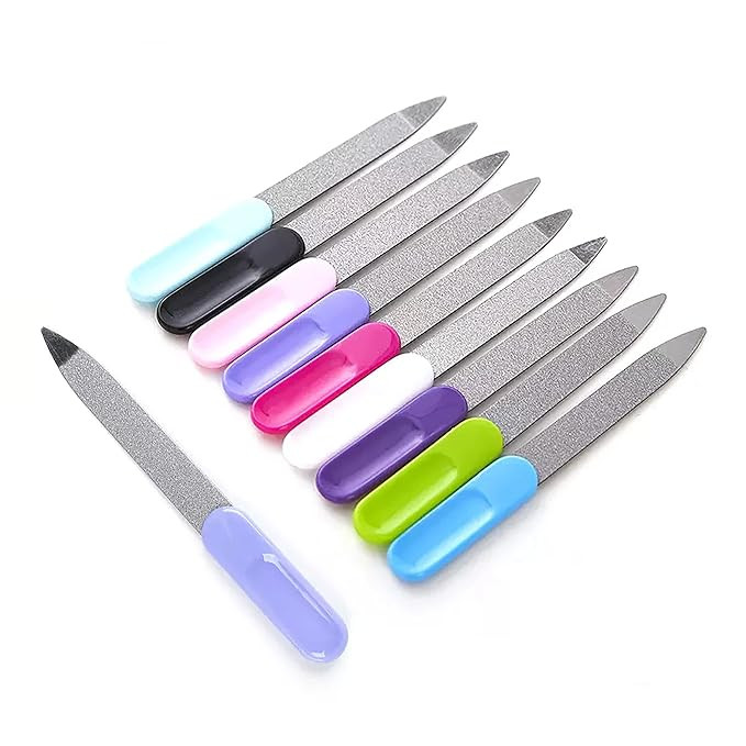 TA Nail Filer Stainless Steel Nail Filer for Women Filer for Nails Great for Home Salon with Anti-Slip Handle