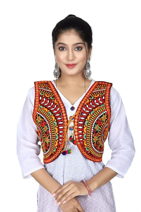 TA Fashion Cotton Embroidered Ethnic Jackets for Girls Women Ethnic Jackets for Office Use Every Festival and Occasion - Black