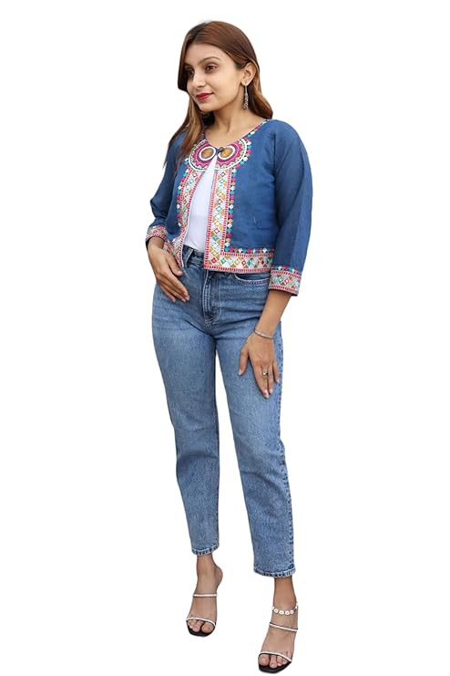 TA Women's Embroiderd Ethnic Shrug or Jacket and Special Embroidered Cotton Koti/Jacket/Waist Coat for Women