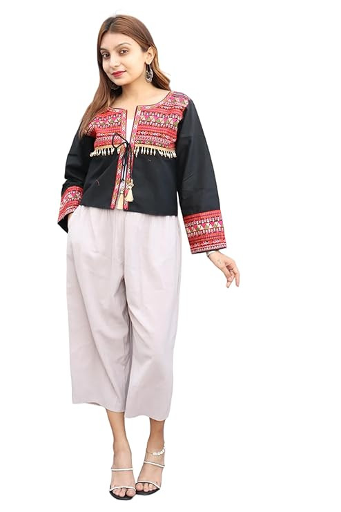TA Women's Embroiderd Ethnic Shrug or Jacket and Special Embroidered Cotton Koti/Jacket/Waist Coat for Women