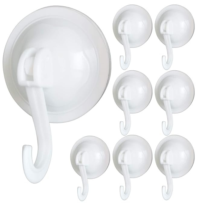 TA  Suction Hooks Vacuum Sucker Hangers Removable Reusable Without Nails & Glue for Any Smooth Flat Surface Bathroom Kitchen Office - 8 Pack