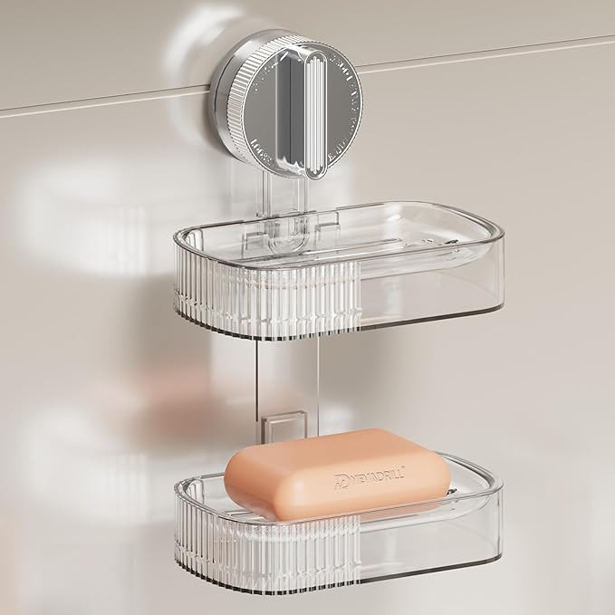 TA  Vacuum Sucker Soap Box – Punch-Free Wall Mounted Soap Holder for Bathroom & Kitchen, No-Drill Suction Cup Design [ND-1002SG]