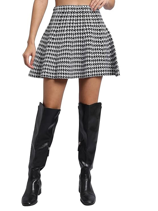 TA Women's Classic Stretchy All Time Trendy Skater Skirt with Attached Inner Shorts and Flared Inskirt