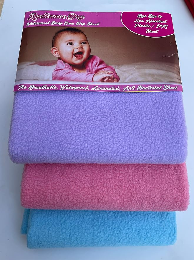 TA Baby Bed Protector Waterproof Dry Sheet for New Born Babies (Pack of 3pc, Multicolor) (Model: 7603)